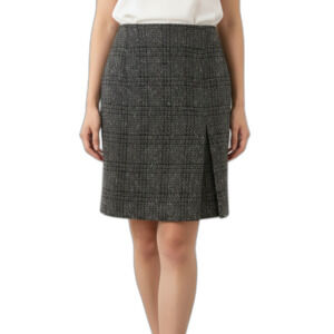 Ann Taylor Loft Black Tweed Silk Wool Petite Skirt